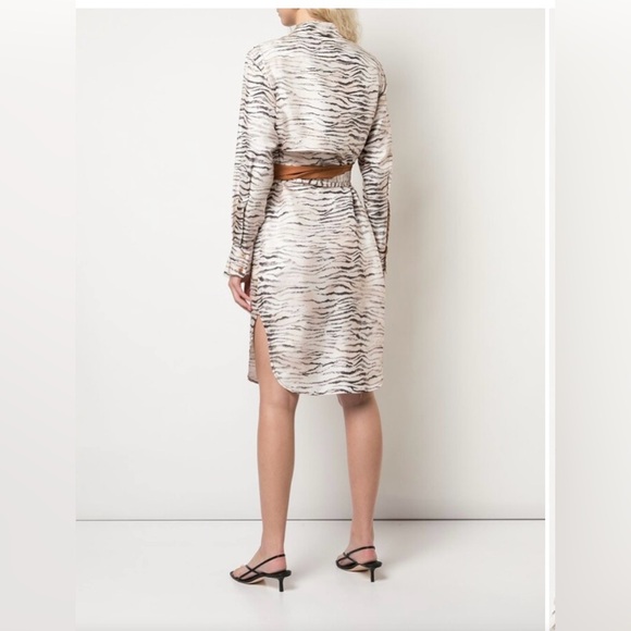 NWOT $1595 Sies Marjan 100% Silk Leopard Print Shirt Dress Size 4/ Small - Picture 9 of 9